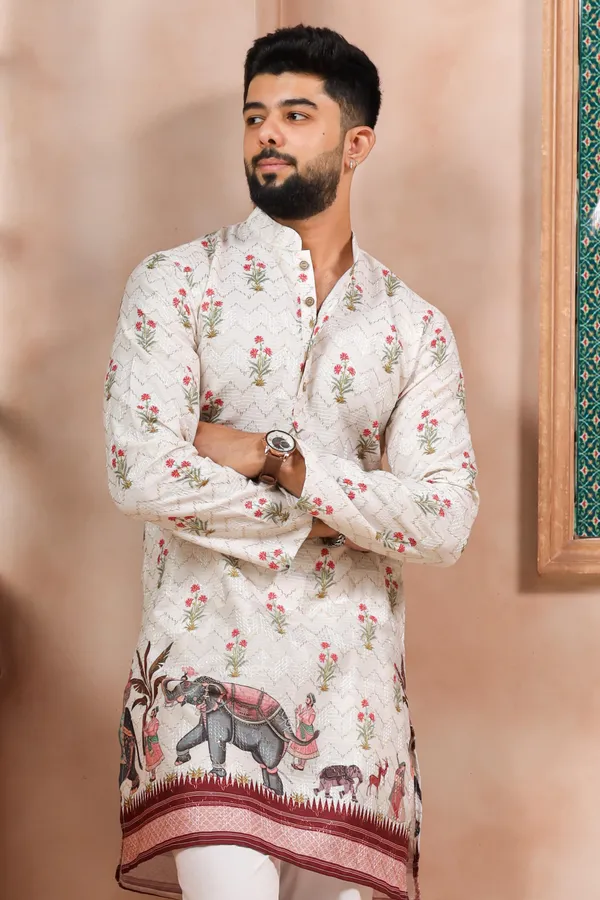 Cream_Cotton_Zari_thread_Work_with_Animal_Print_Ethnic_Set