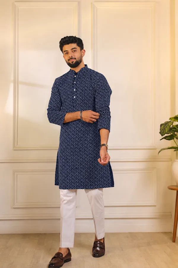 Navy_Cotton_Silk_Embroidered_With_Sequins_Kurta