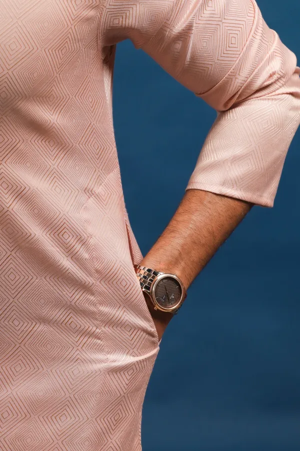 Pink_Cotton_Silk_Jacquard_Texture_Kurta