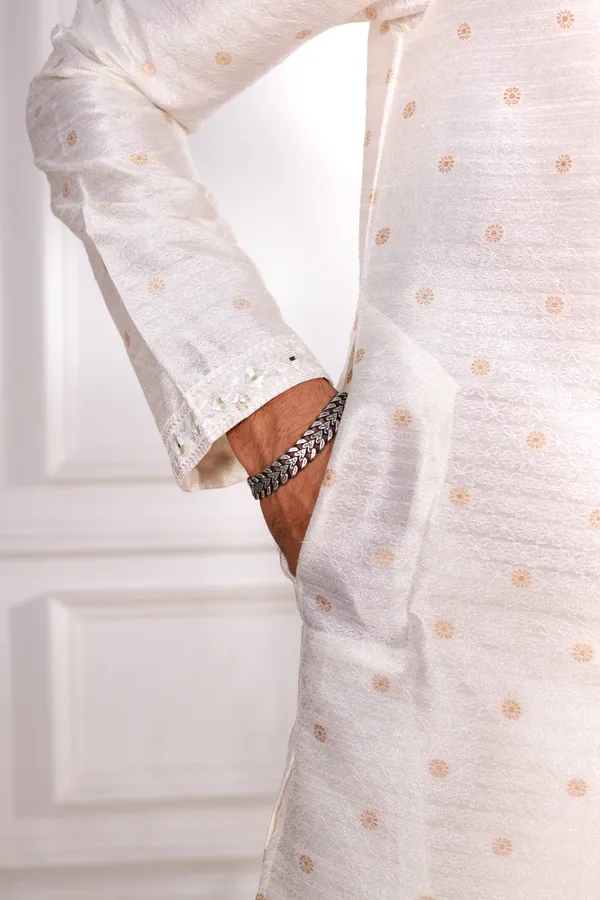 White_Silk_Jacquard_Embroidered_Neck_with_Mirror_Work_Kurta