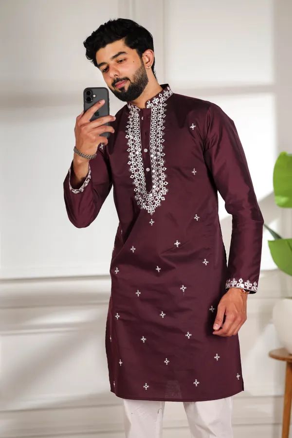 Purple_Cotton_Embroidered_Neck_with_Mirror_Work_Ethnic_Set