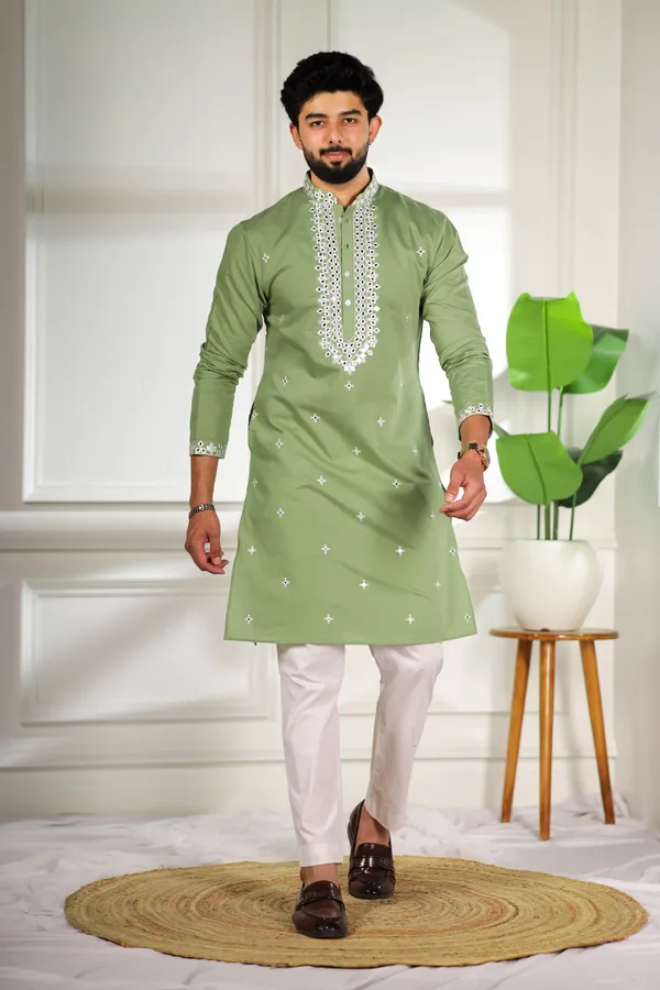 Light_Green_Cotton_Embroidered_Neck_with_Mirror_Work_Ethnic_Set