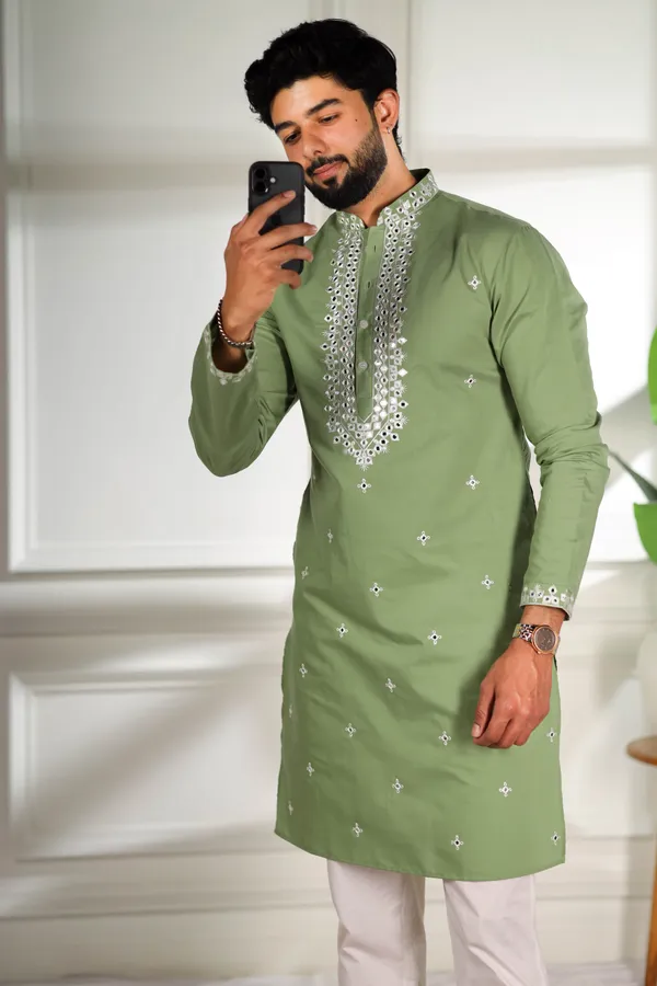 Light_Green_Cotton_Embroidered_Neck_with_Mirror_Work_Ethnic_Set