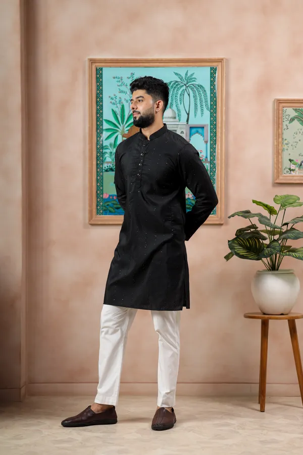 Black__Cotton_Silk_Dobby_Texture_with_Sequins_Ethnic_Set