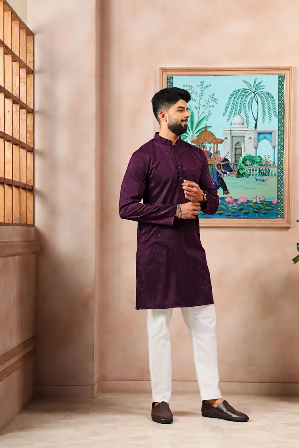 Wine_Cotton_Silk_Dobby_Texture_with_Sequins_Ethnic_Set