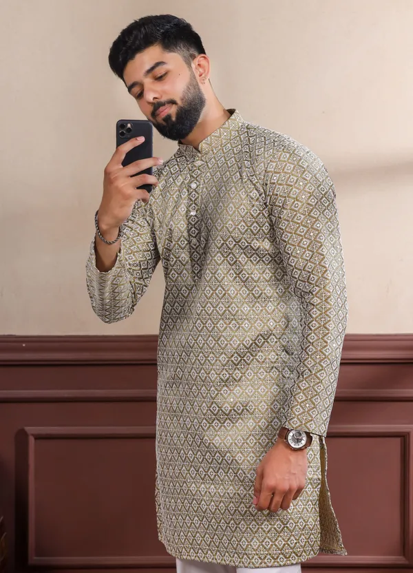 Biege_Cotton_Silk_Embroidered_With_Sequins_Kurta