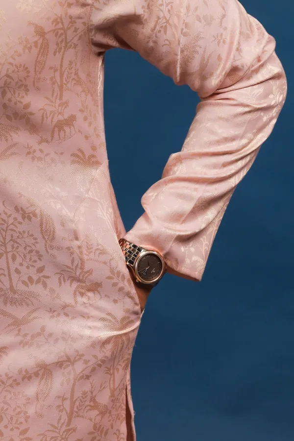 Pink_Cotton_Silk_Jacquard_Texture_Kurta