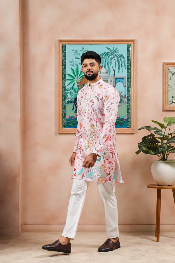 Pink_Cotton_Zari_thread_Work_with_Animal_Print_Kurta