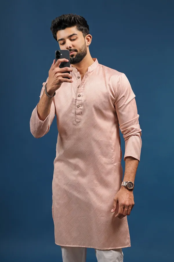 Pink_Cotton_Silk_Jacquard_Texture_Ethnic_Set