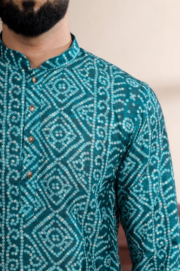Navy_Cotton_Digital_Print_Kurta
