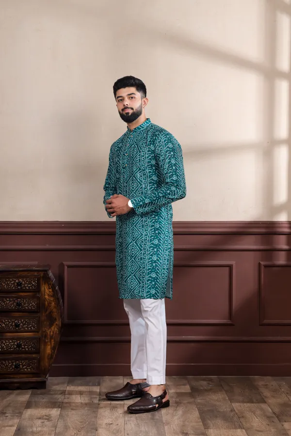 Navy_Cotton_Digital_Print_Kurta