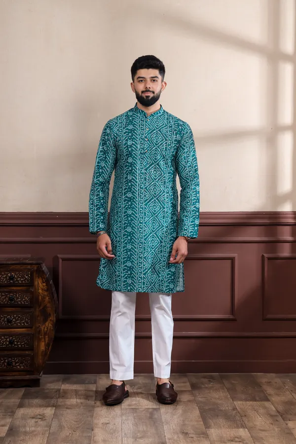 Navy_Cotton_Digital_Print_Kurta