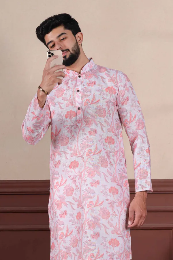 Pink_Linen_Digital_Print_Kurta