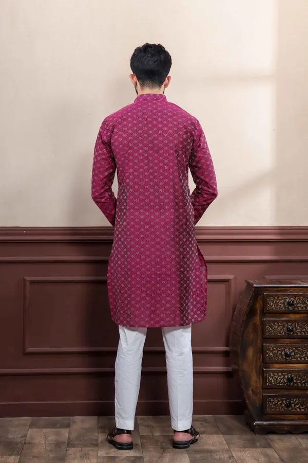 Wine_Cotton_Woven_Texture_Ethnic_Set