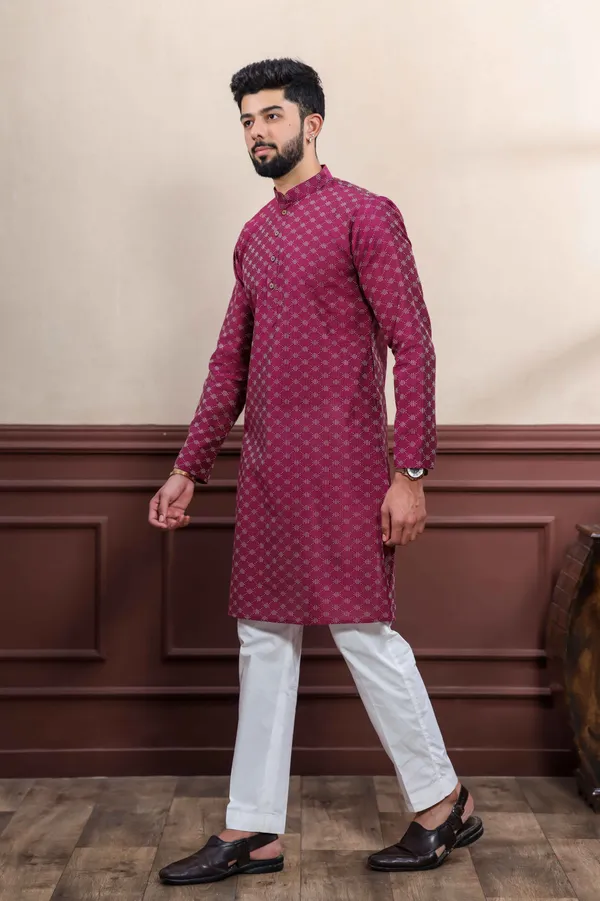 Wine_Cotton_Woven_Texture_Ethnic_Set