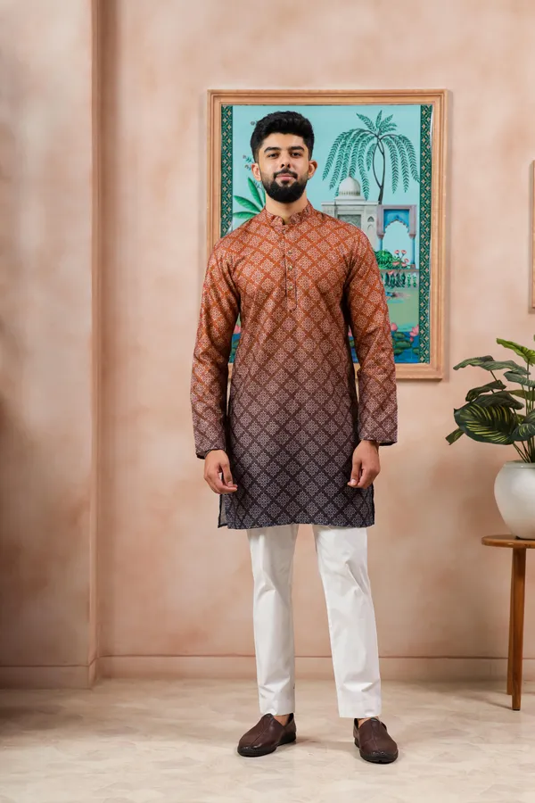 Brown__Cotton_Zari_thread_Work_with_Animal_Print_Kurta