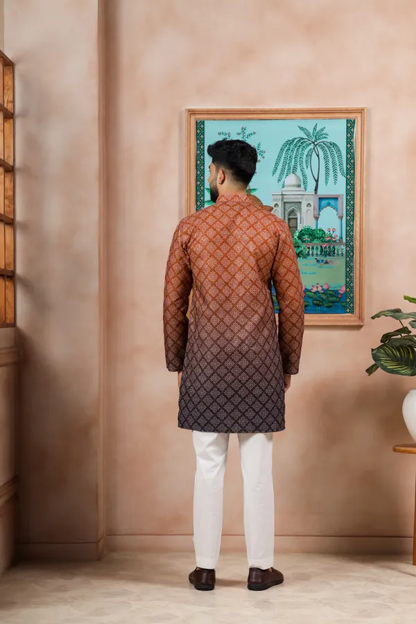 Brown__Cotton_Zari_thread_Work_with_Animal_Print_Kurta
