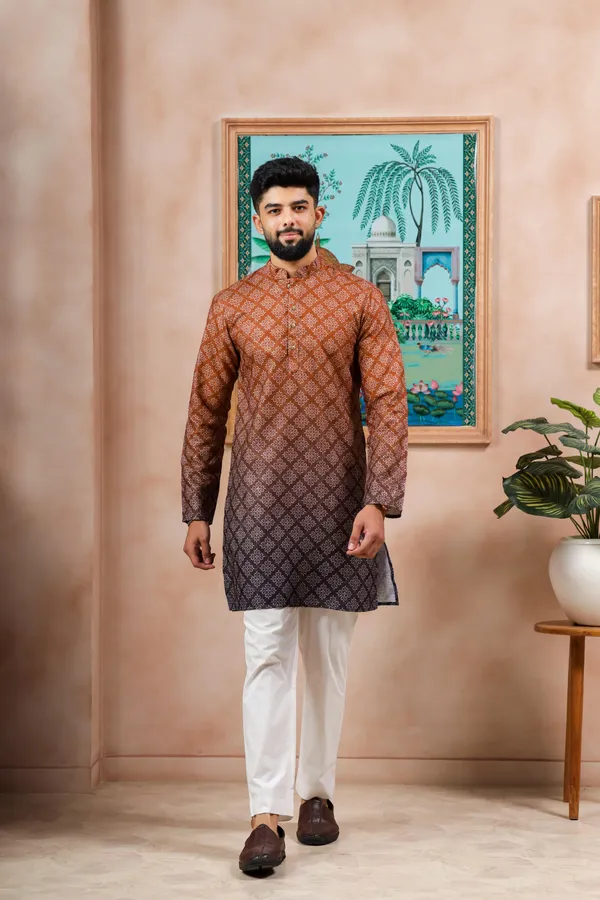 Brown__Cotton_Zari_thread_Work_with_Animal_Print_Kurta
