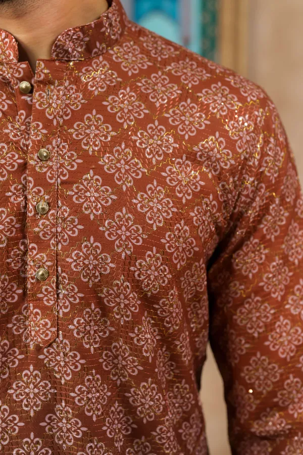 Brown__Cotton_Zari_thread_Work_with_Animal_Print_Kurta