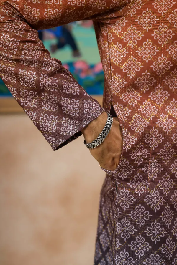 Brown__Cotton_Zari_thread_Work_with_Animal_Print_Kurta