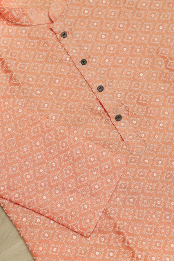 Peach_Cotton_Silk_Embroidered_With_Sequins_Kurta