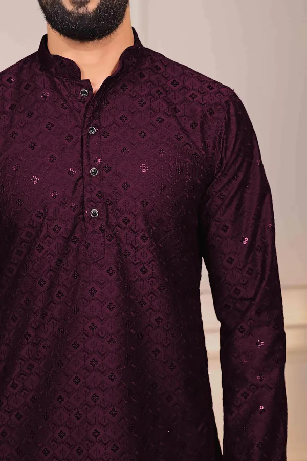 Purple_Rayon_Embroidered_with_sequins_Kurta