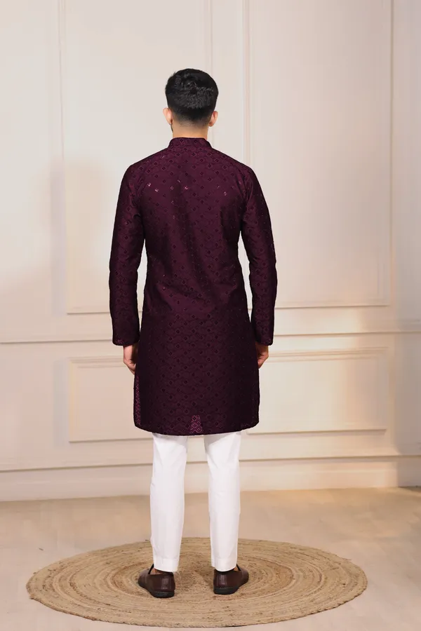 Purple_Rayon_Embroidered_with_sequins_Kurta