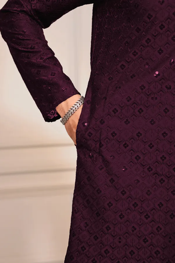 Purple_Rayon_Embroidered_with_sequins_Kurta