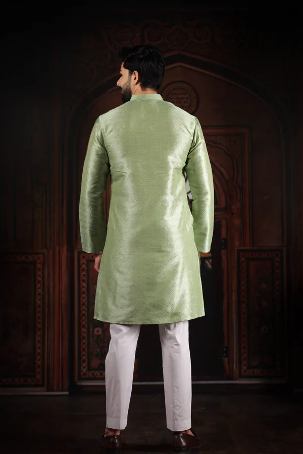 Light_Green_Silk_Jacquard_Woven_Texture_Ethnic_Set
