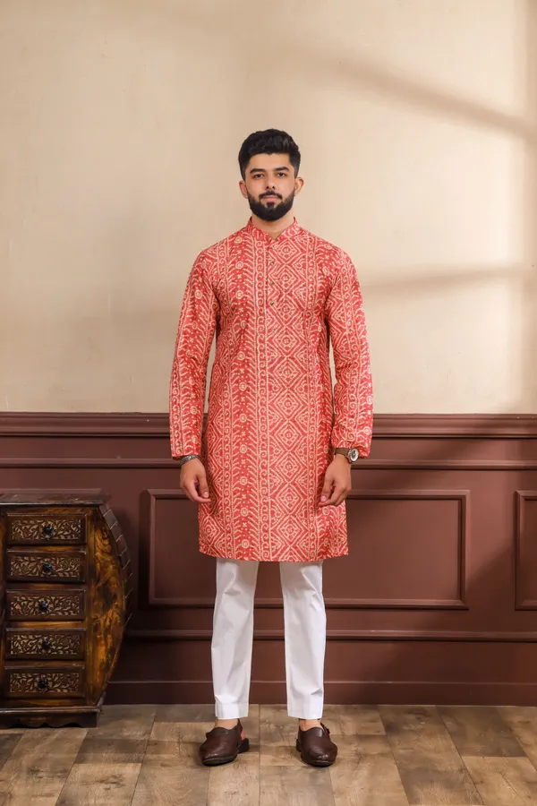 Orange_Cotton_Digital_Print_Kurta