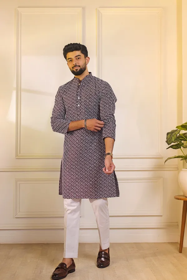 Wine_Cotton_Silk_Embroidered_With_Sequins_Kurta