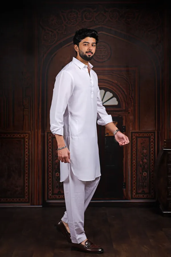 White_Cotton_Satin_Pathani_Set