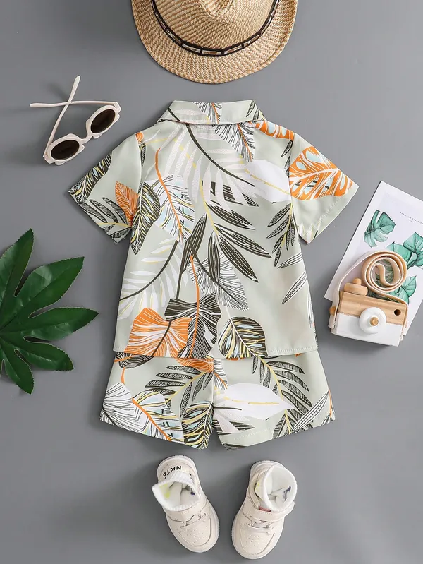 Multicolor_Toddler_Chinese_Style_Embroidered_Shirt_&_Shorts_Set_For_Boys