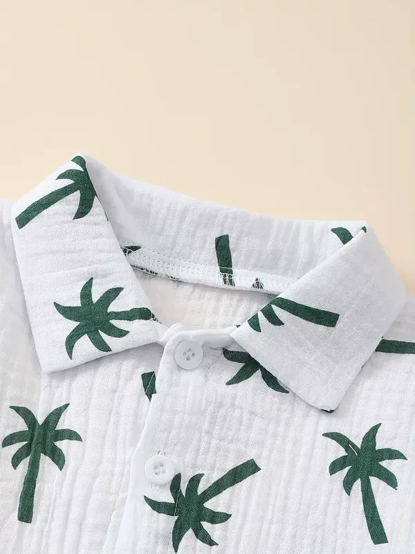 Multicolor_Summer_Outfit_–_Palm_Print_Button_Shirt_With_Matching_Shorts_For_Kids