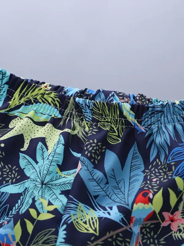 Green_Leaf_Print_Shirt_&_Shorts_Set_For_Kids
