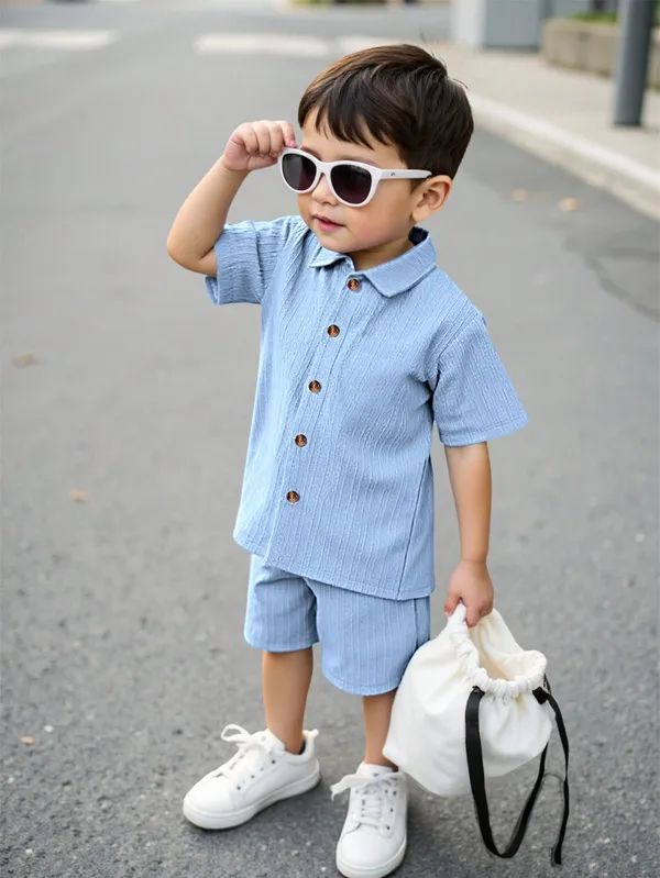 Light_Blue_Toddler_Short-Sleeve_Button_Shirt_&_Shorts_Set_For_Kids