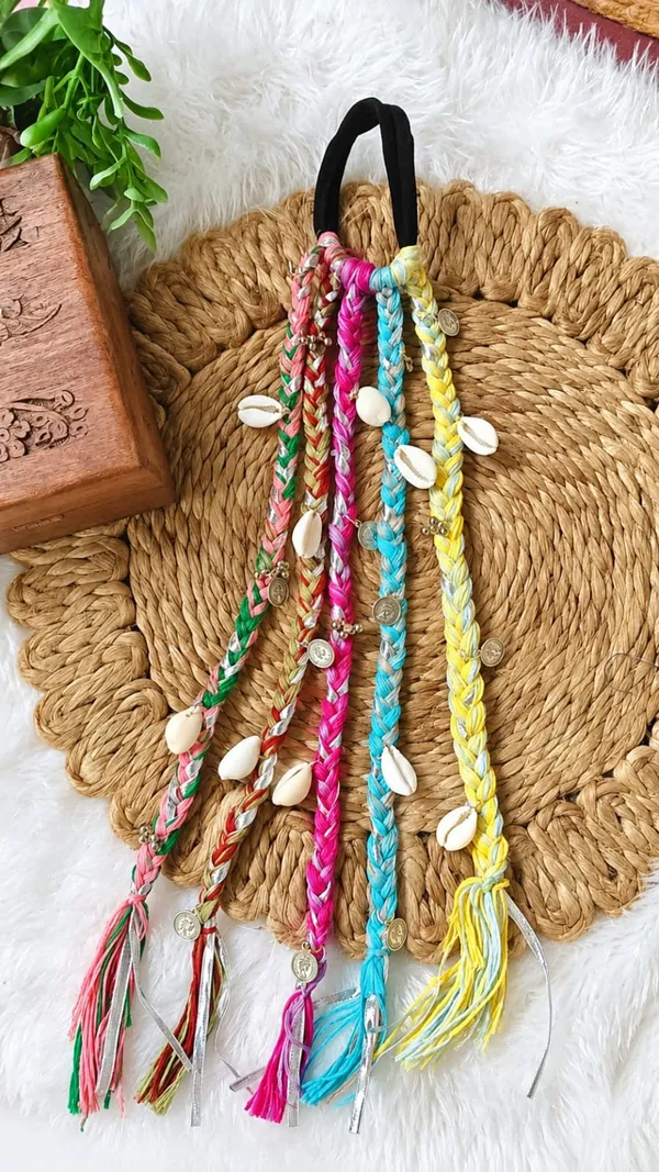 MULTICOLOR_BRAIDED_HAIR_BAND_WITH_SHELL_&_CHARMS_(PACK_OF_2)
