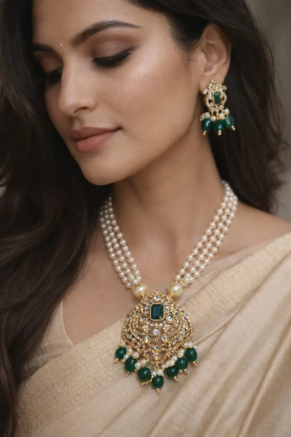 AAROHI_NECKLACE_-_BEAUTIFUL_PEARL_MALA_WITH_AD_STONE_PENDANT_IN_GREEN
