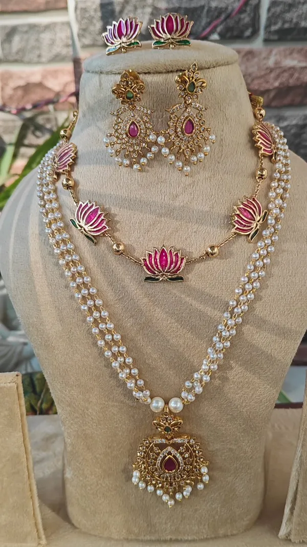 COMBO_-_CHANDRIKA_AND_LOTUS_NECKLACE_SET