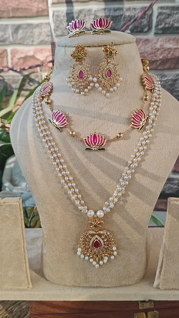 COMBO_-_CHANDRIKA_AND_LOTUS_NECKLACE_SET