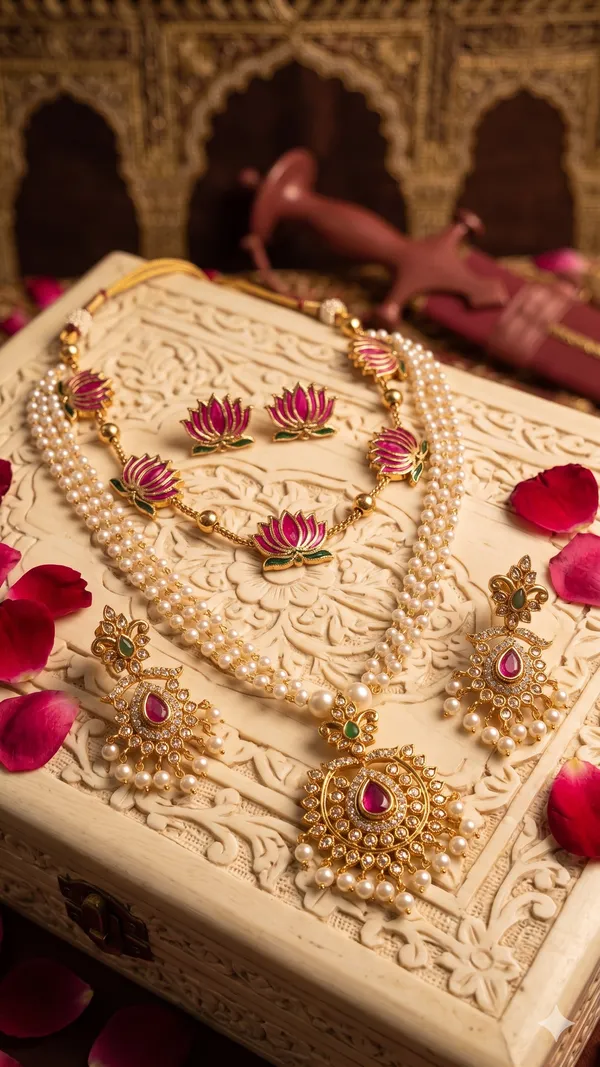 COMBO_-_CHANDRIKA_AND_LOTUS_NECKLACE_SET