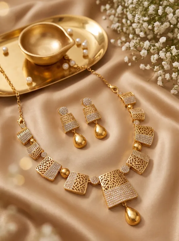 PAAKHI_GOLD-PLATED_NECKLACE_SET_WITH_EARRINGS