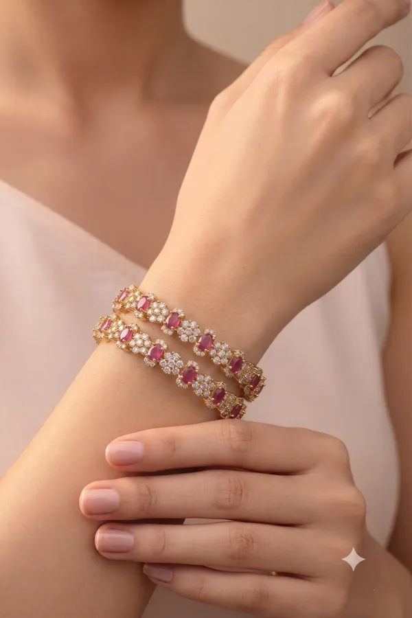 GOLD-TONE_AMERICAN_DIAMOND_BRACELET_-_RED&WHITE
