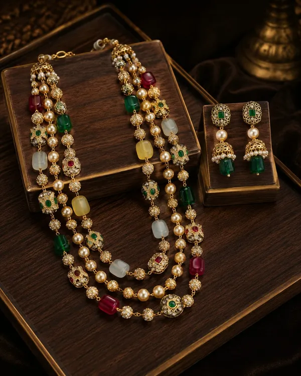 ANTIQUE_3_LAYER_MONALISA_STONE_NECKLACE_SET