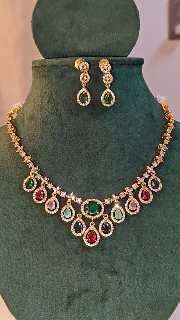 MADHURI_ELEGANT_MULTICOLOUR_TEARDROP_NECKLACE_SET_2.0_–_GOLD_FINISH