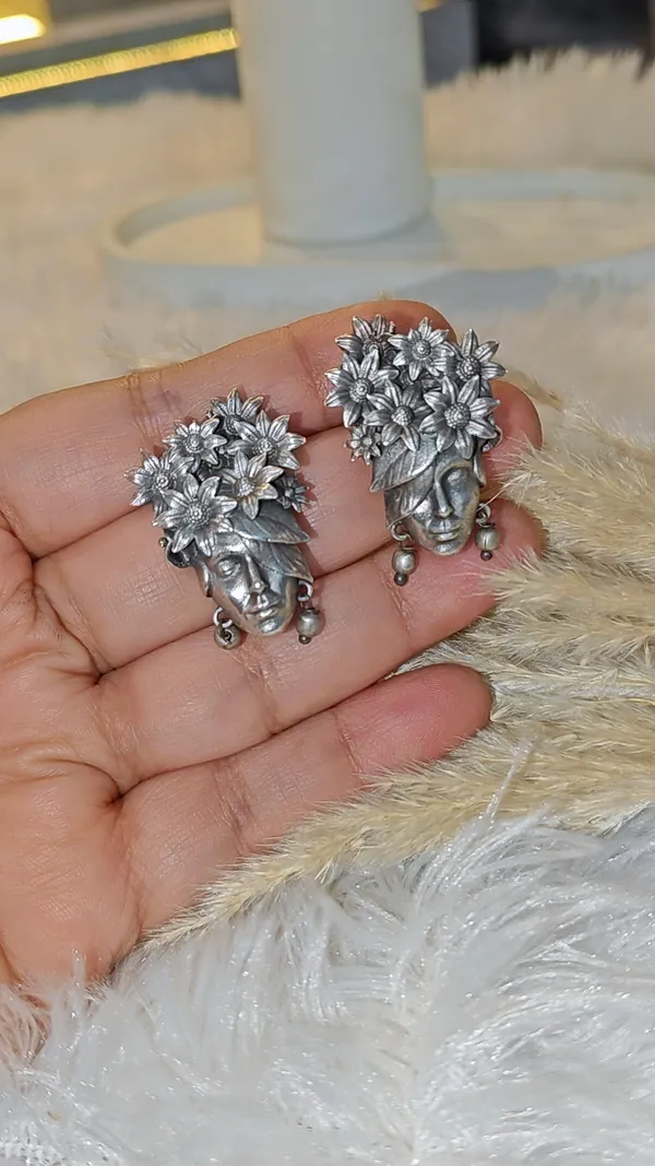 OXIDISED_SILVER_REPLICA_FACE_EARRINGS