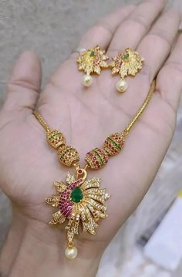 PEACOCK_GOLD-PLATED_NECKLACE_SET_WITH_AD_STONES