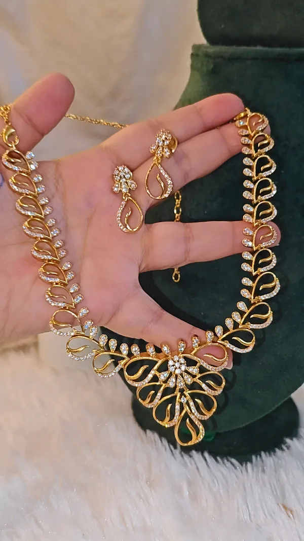 RAHA_-_GOLD-PLATED_CZ_NECKLACE_&_EARRING_SET