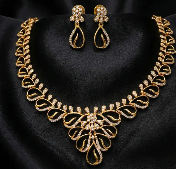 RAHA_-_GOLD-PLATED_CZ_NECKLACE_&_EARRING_SET