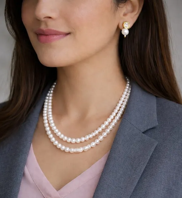 SNOW_DROP_CLASSIC_DOUBLE-LAYER_PEARL_MALA_SET